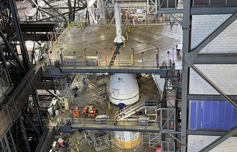 Orion Spacecraft Completes Major Stacking Milestone Ahead of Artemis II Mission